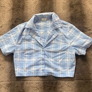 Brandy Melville Blue Gingham Button Up